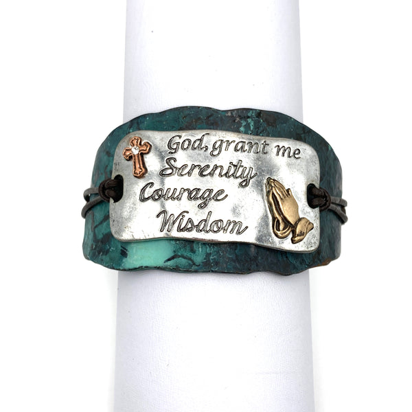 God, Grant Me Serenity Courage Wisdom Prayer Bracelet Cuff