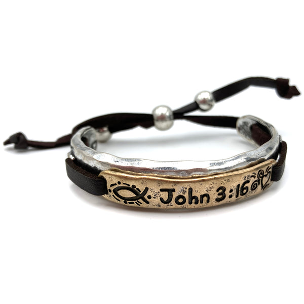 John 3:16 Prayer Western Bracelet Cuff