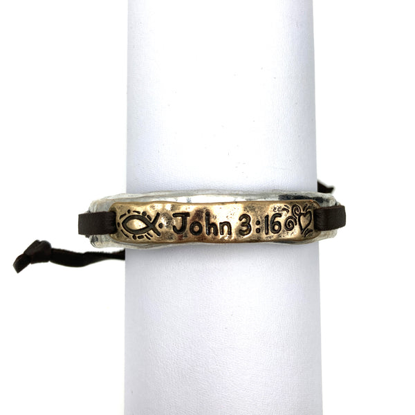 John 3:16 Prayer Western Bracelet Cuff