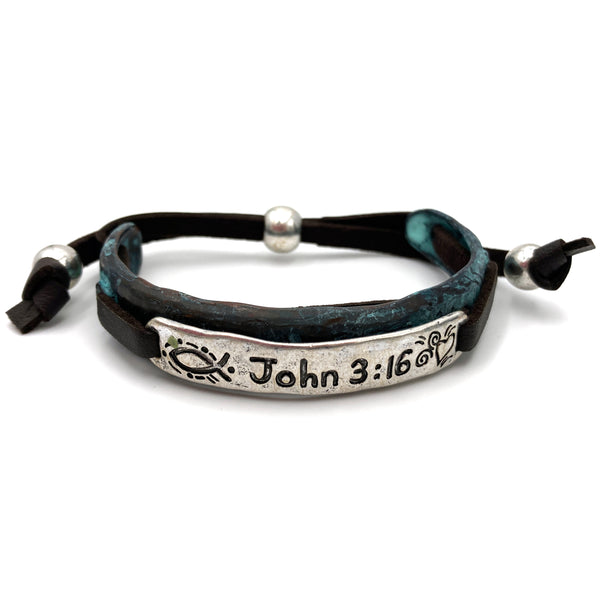 John 3:16 Prayer Western Bracelet Cuff