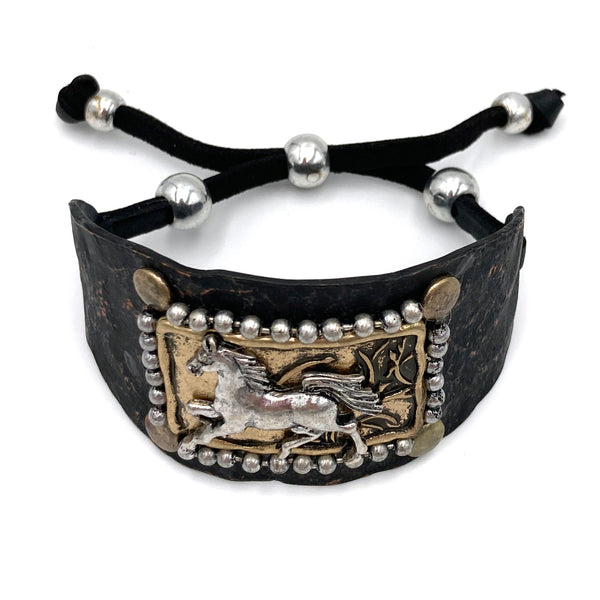 Horse Cantering Western Bracelet Cuff