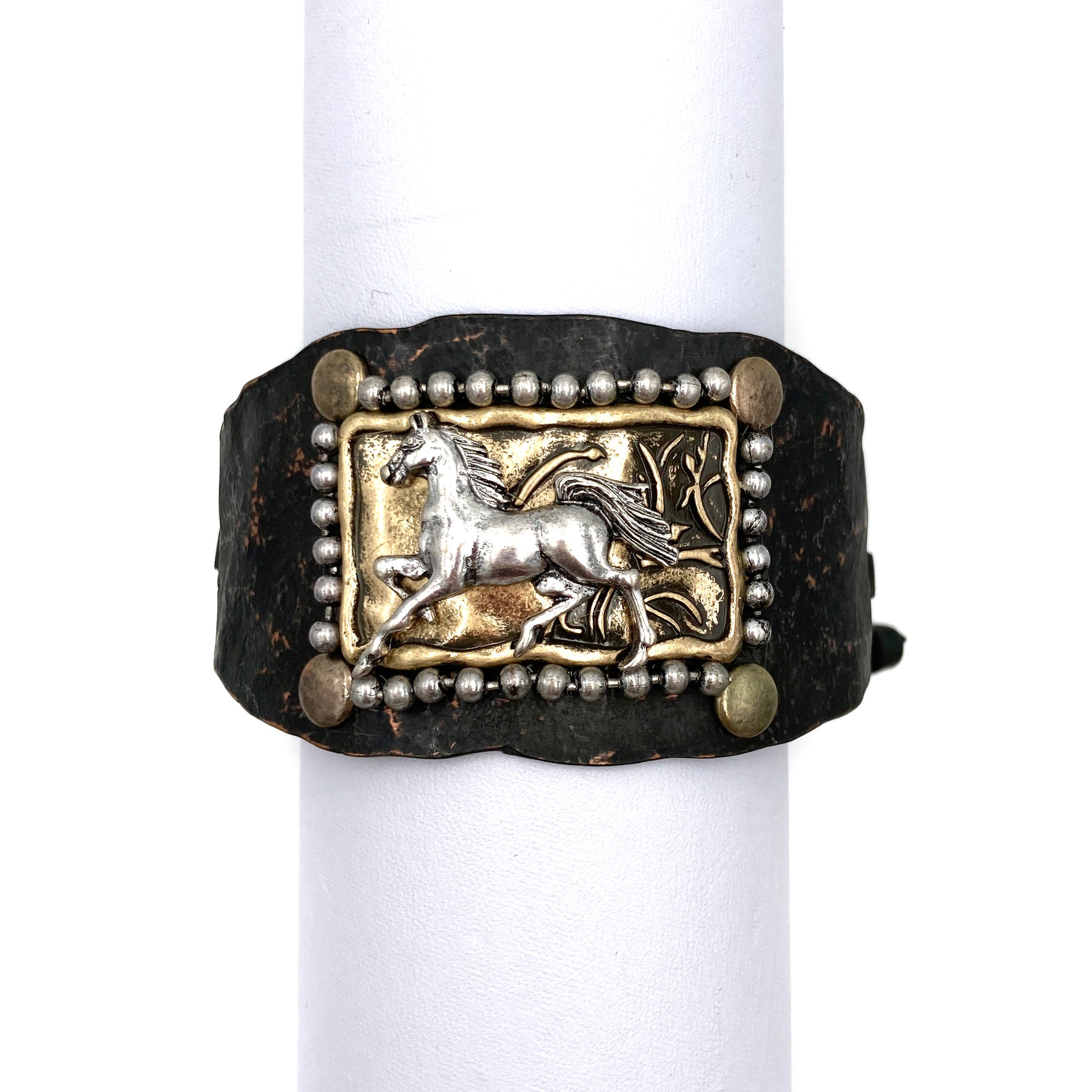 Horse Cantering Western Bracelet Cuff