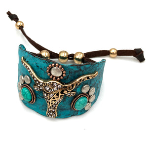 Longhorn Turquoise Western Bracelet Cuff