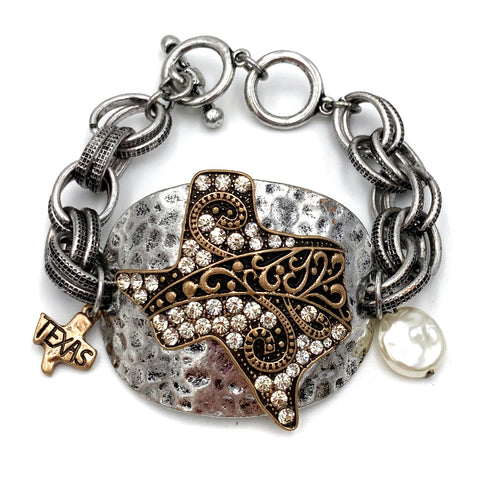 Texas State Shape Western Chain Bracelet