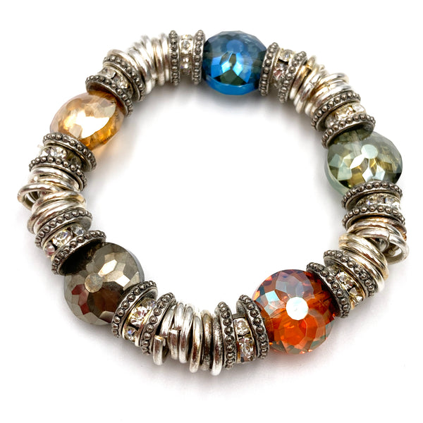 Elements Color Crystal Silver Bracelet