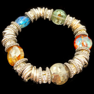 Elements Color Crystal Silver Bracelet