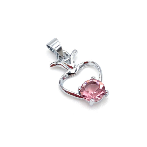 Heart Shape Pink Rhinestone Tiny Pendant