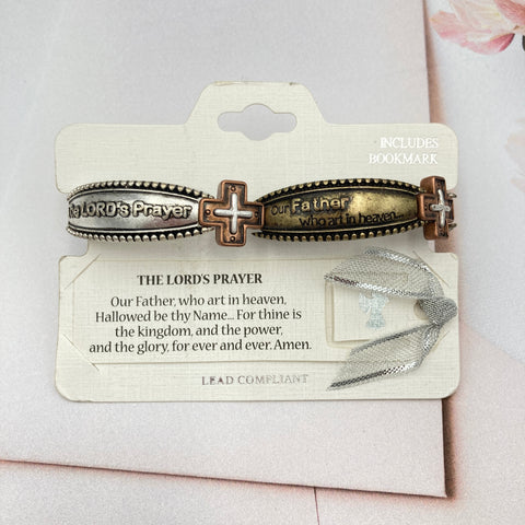 The Lord's Prayer Cross Stretch Bracelet