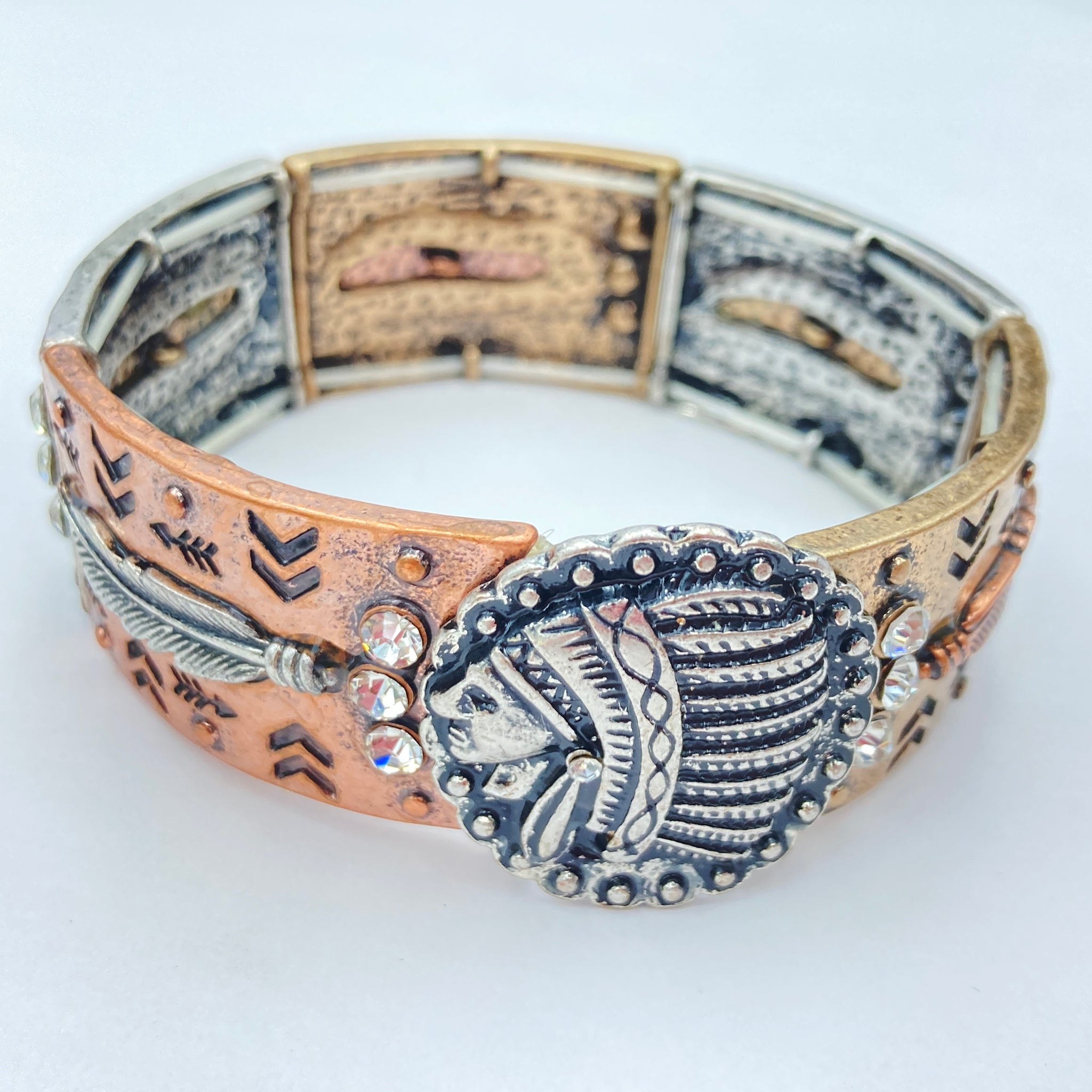 Native American Chieftain Western Stretch Bracelet