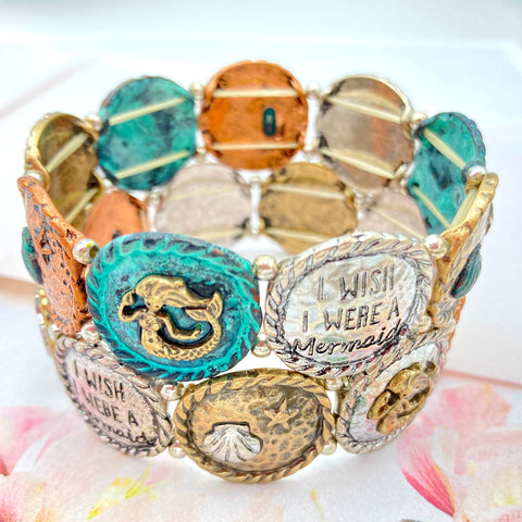 I Wish I Were a Mermaid Stretch Bracelet