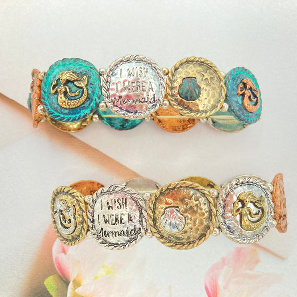 I Wish I Were a Mermaid Stretch Bracelet