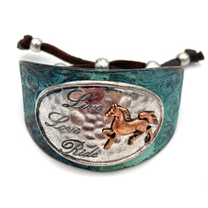 Live Love Ride Horse Western Bracelet Cuff