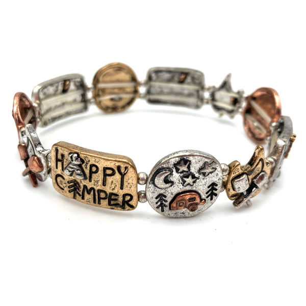 Happy Camper Camping Western Stretch Bracelet