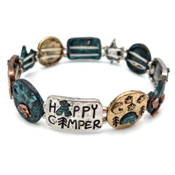 Happy Camper Camping Western Stretch Bracelet