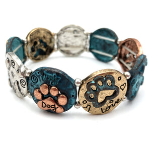 I Love Dog Paw Stretch Bracelet