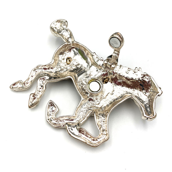 Western Horse Golden Star Rhinestone Magnetic Pendant