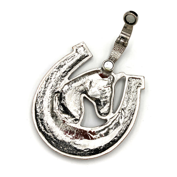 Horse Rhinestone Western Floral Magnetic Pendant