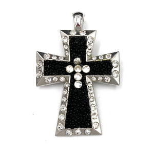 Beaded Crystal Cross Magnetic Pendant