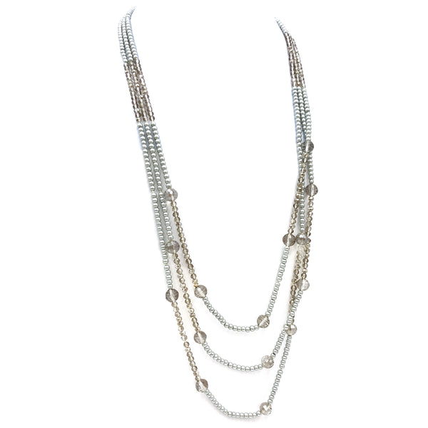 Pearl Crystal Layered Necklace