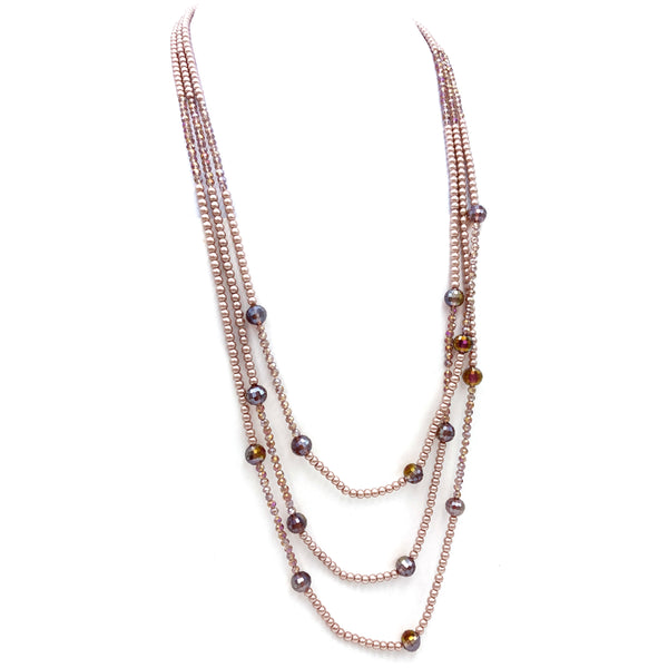 Pearl Crystal Layered Necklace