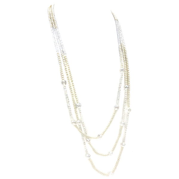 Pearl Crystal Layered Necklace