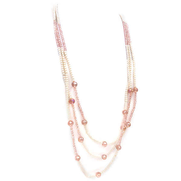 Pearl Crystal Layered Necklace