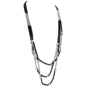 Pearl Crystal Layered Necklace