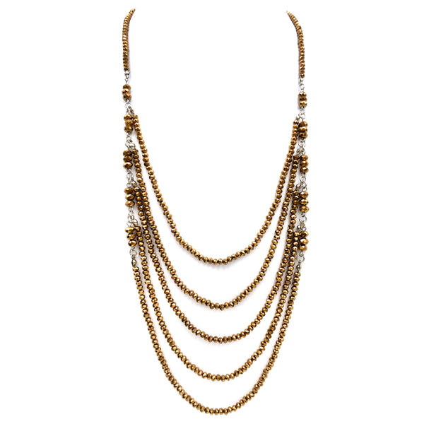 Everlasting Crystal Five Layered Necklace