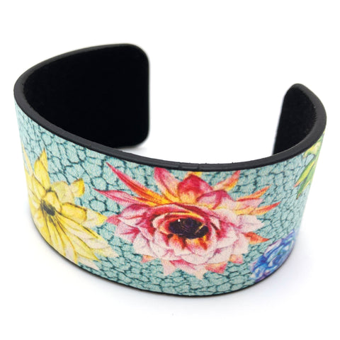 Turquoise Flowers Cuff Bracelet