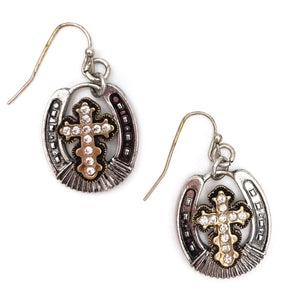 Cross Horseshoe Earrings