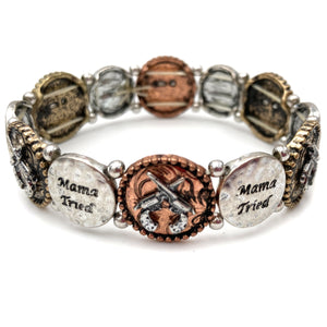 Mama Tried Pistol Gun Western Stretch Bracelet