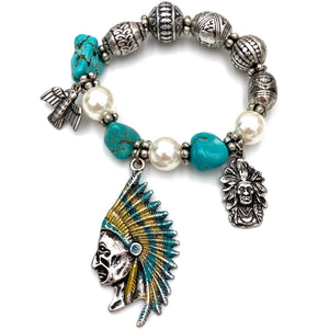 Indian Chieftain Native Thunderbird Bracelet