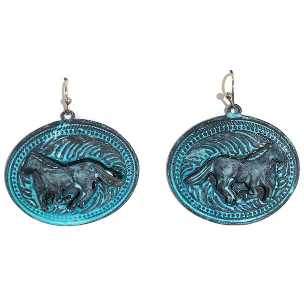 Large Western Horse Earrings