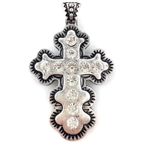 Western Cross Rhinestone Magnetic Pendant