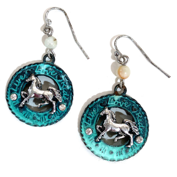 Horse Live Love Ride Earrings