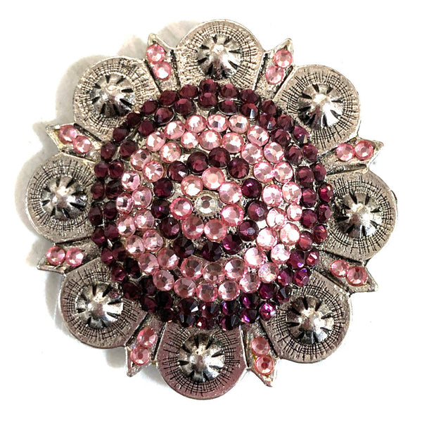 Flower Concho with Rhinestone Crystals