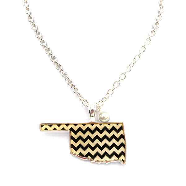 Oklahoma State Chevron Necklace